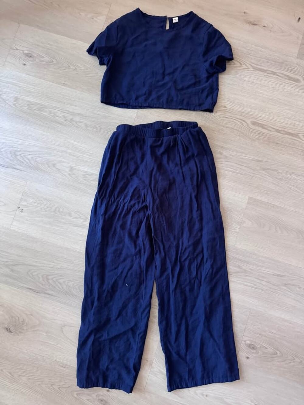 Girls Size 11-12 Navy Blue Matching Outfit Pants Set